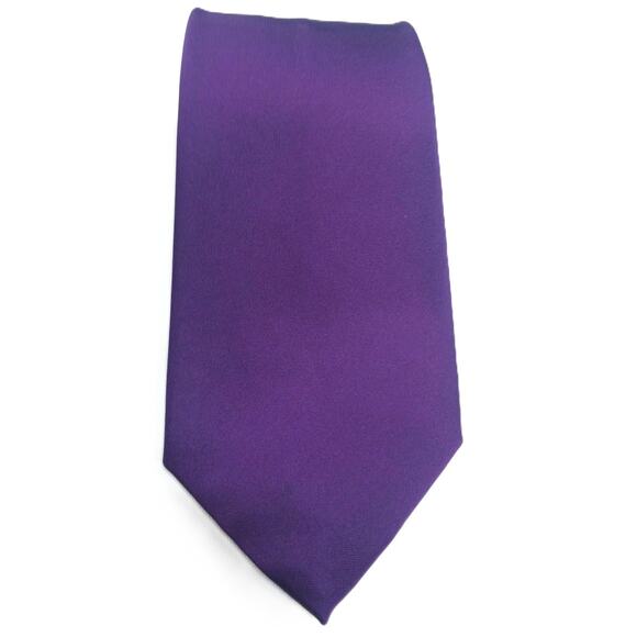 Polo Ralph Lauren Silk Necktie Men's Solid Purple Handmade USA Classic Quality - Picture 4 of 9